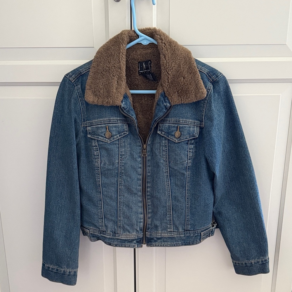 Denim Jacket faux fur lined inside. PSmall